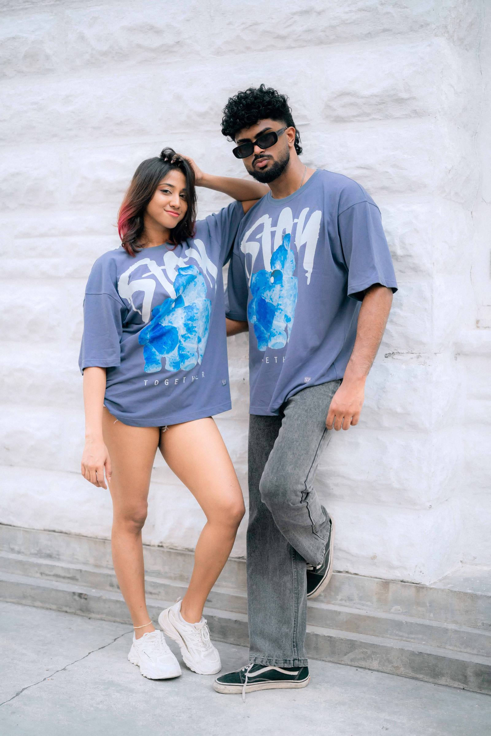 STAY TOGETHER TEDDY PRINT OVERSIZE UNISEX T-SHIRT STAY TOGETHER TEDDY PRINT OVERSIZE UNISEX T-SHIRT